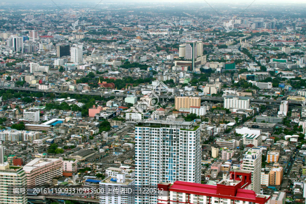曼谷-,9月15日：城市景觀9月15日，2011在曼谷。從skyscrapper市景
