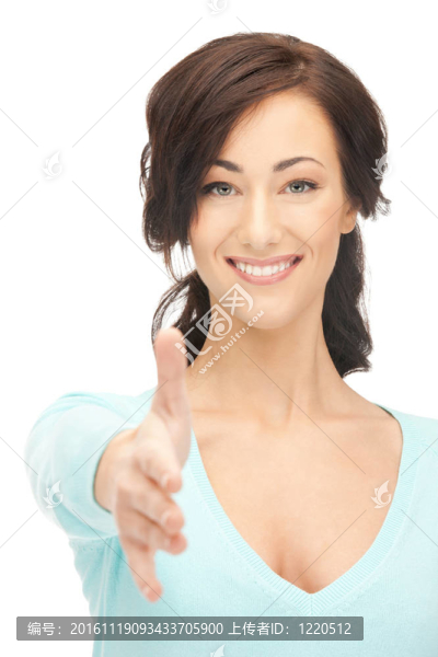 張開手準備握手的女人