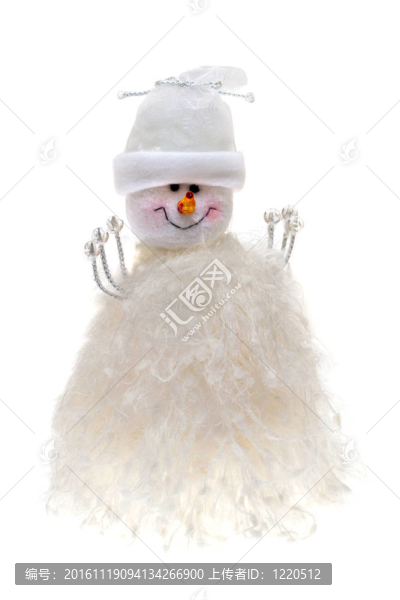 雪人男孩孤立在白色