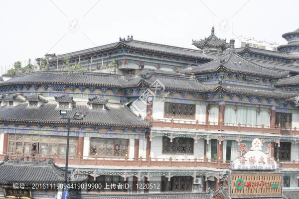 西安市城區(qū)；俯瞰屋頂