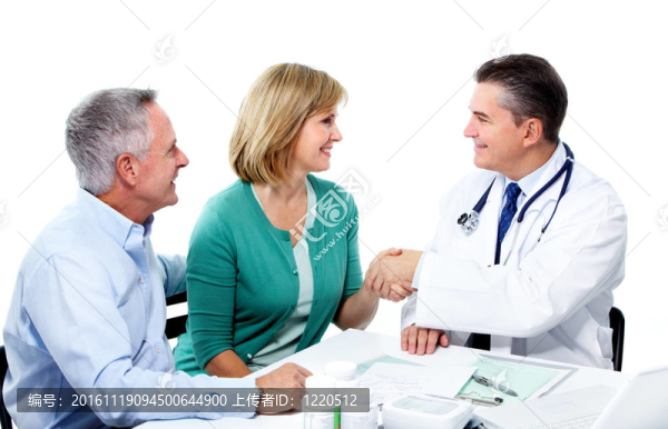 醫(yī)生和病人的老年夫婦。