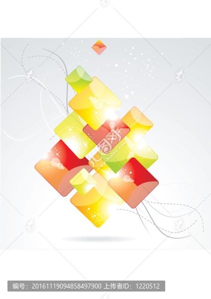 摘要背景的彩色玻璃rombs