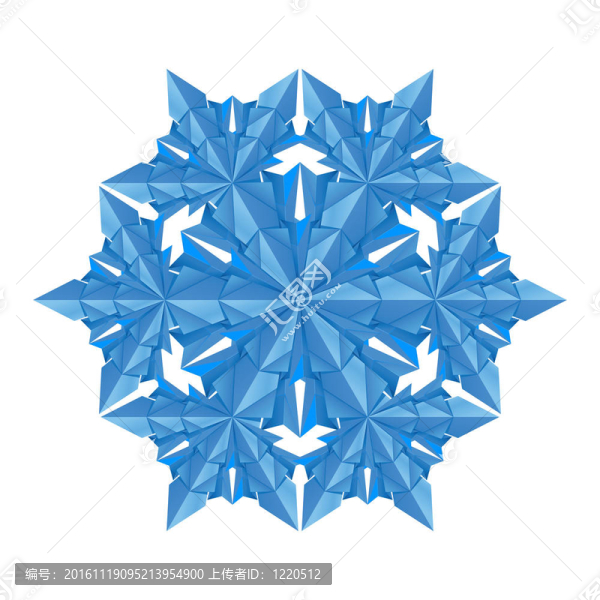 藍(lán)色的紙雪花
