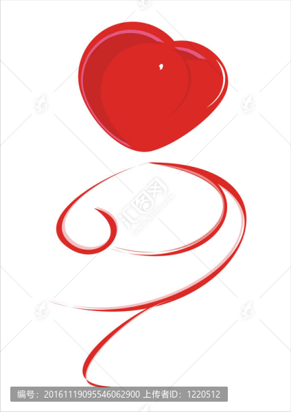 隨著火車的繁榮在白色背景上的心