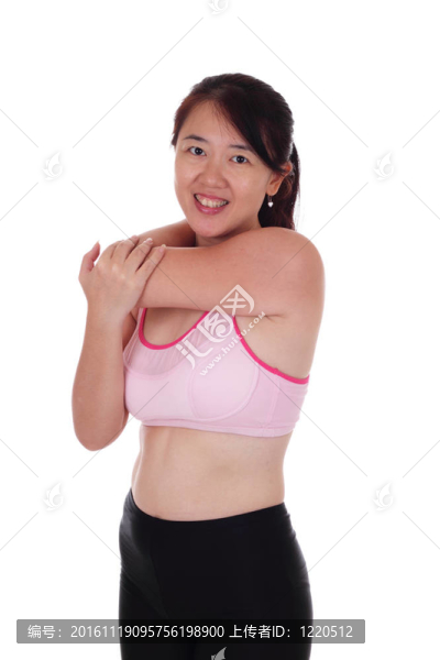 做一些伸展運動的女人