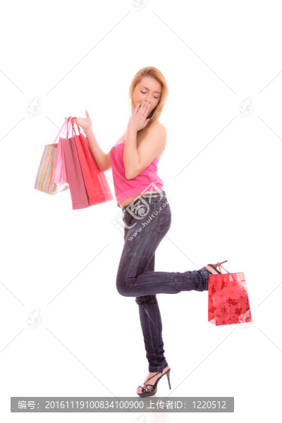 購物的女人微笑