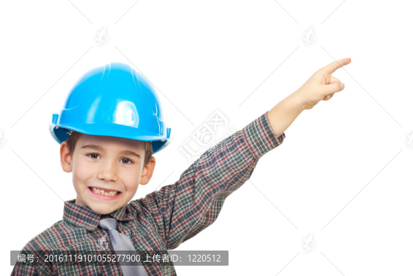 小建筑師指著