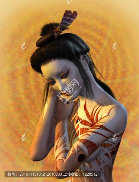 害羞的藝妓