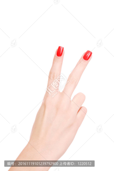 女性手上的白色背景