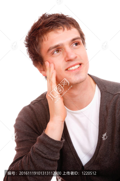 一個(gè)快樂(lè)的年輕人的特寫(xiě)