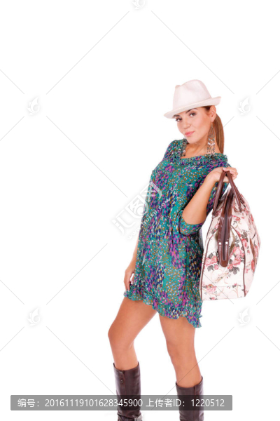 美麗的年輕女子孤立在白色