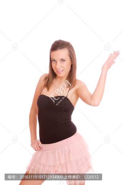 一個年輕快樂的女人的畫像