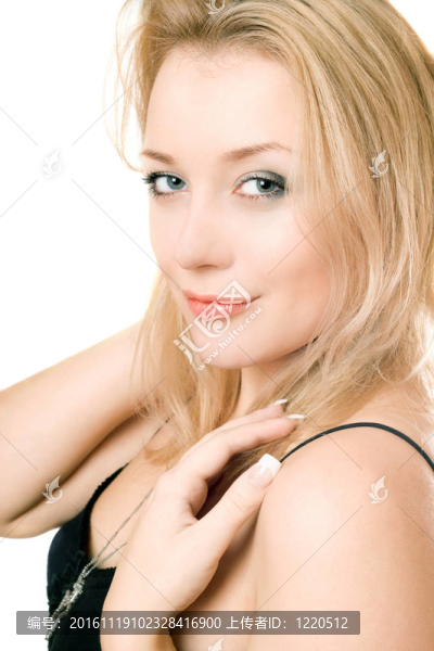 一個性感的金發(fā)女郎的特寫肖像