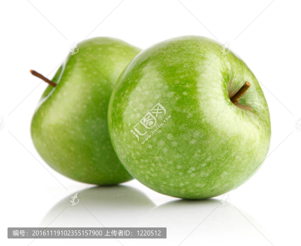 兩個(gè)綠色蘋(píng)果果實(shí)