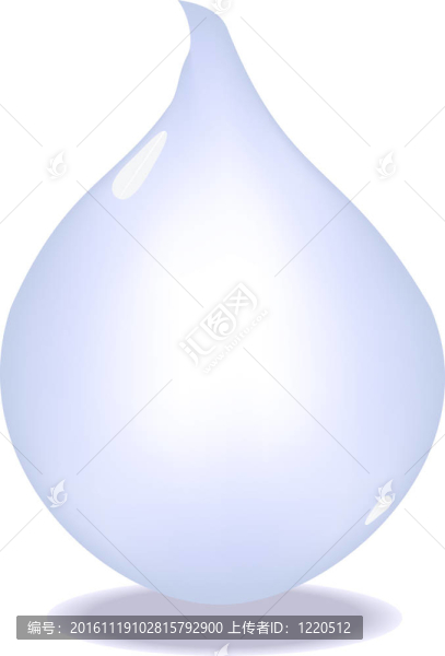 白色上的光滑水滴。