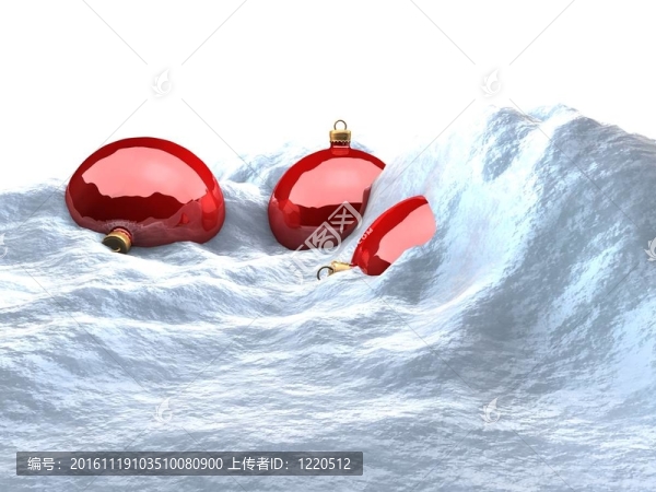 雪中的圣誕球