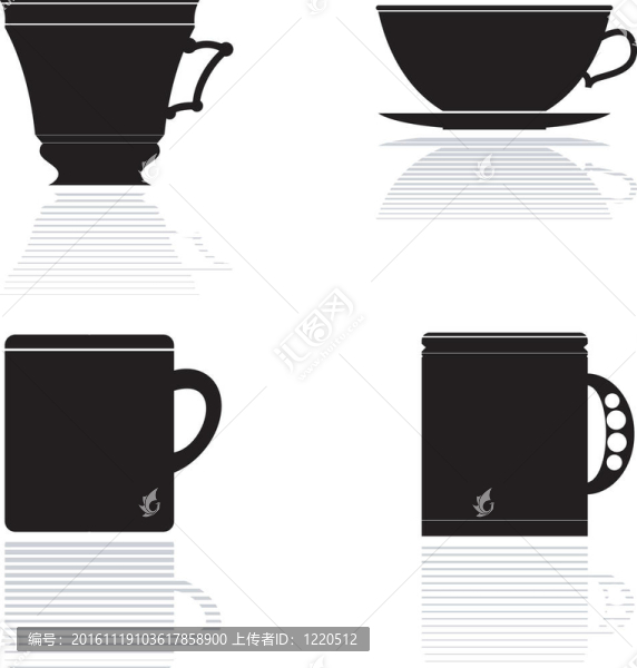 套茶杯剪影