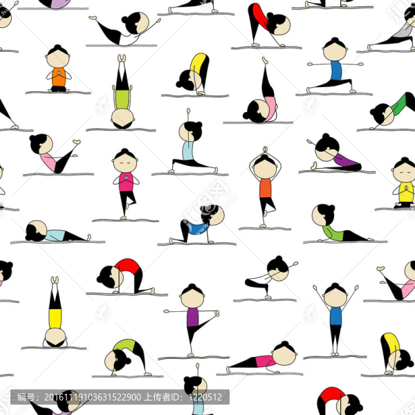 練習(xí)瑜伽的人；為你設(shè)計的無縫背景
