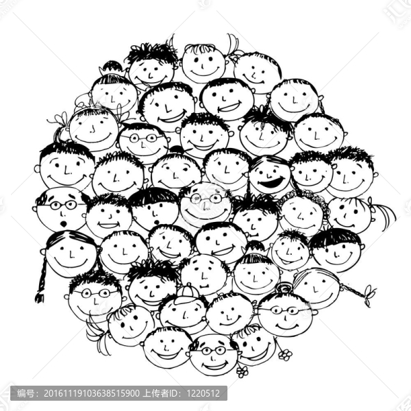 滑稽人群；設(shè)計素描