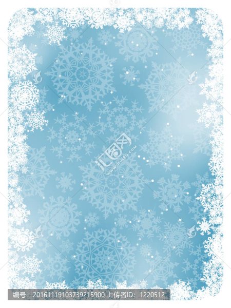 藍色圣誕背景與雪花。EPS,8