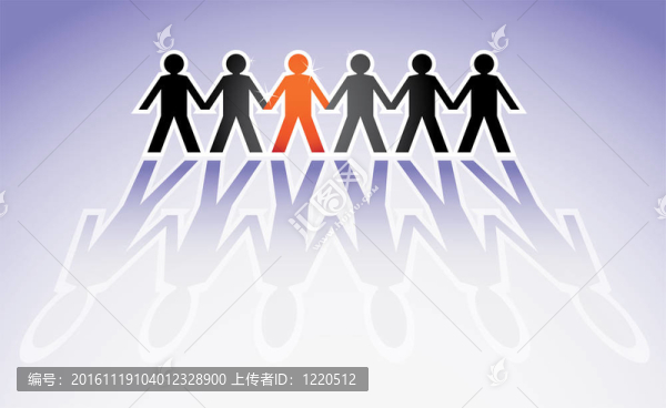 eps10人物在一排-插圖