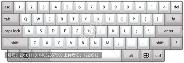 電腦鍵盤layut寫實插圖為主