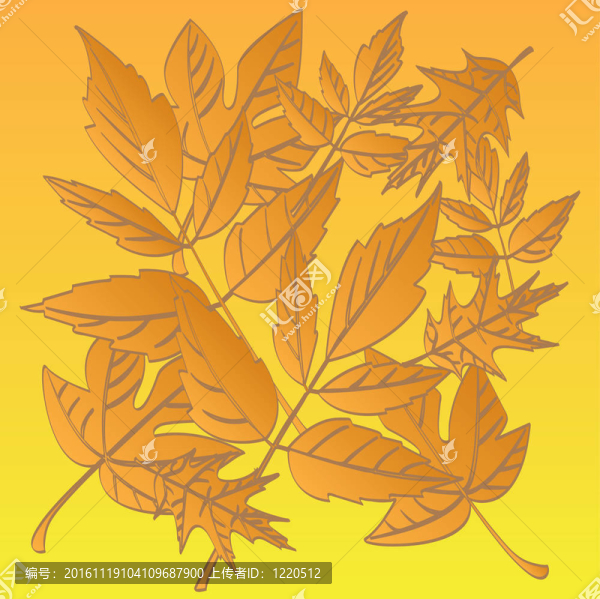 彩色的秋天落下的葉子-插圖