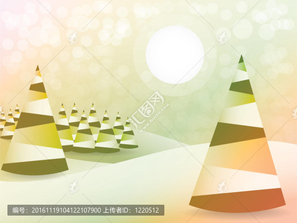抽象圣誕樹背景-插圖