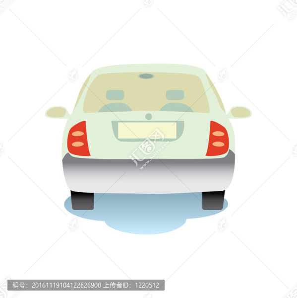 從后面孤立的汽車插圖