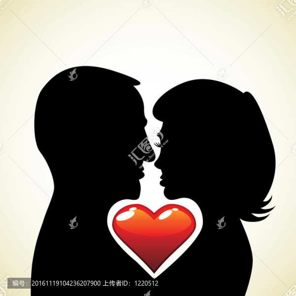 戀愛中的情侶剪影