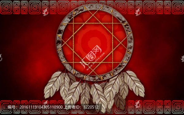 Dreamcatcher在紅色的背景