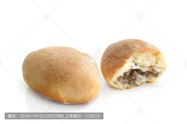 用肉和米飯熱餡餅對(duì)