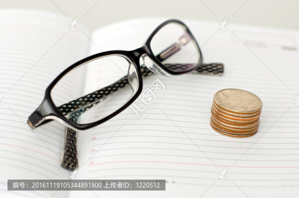 商務(wù)眼鏡；日記和硬幣