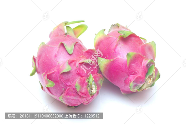 白色背景下的火龍果