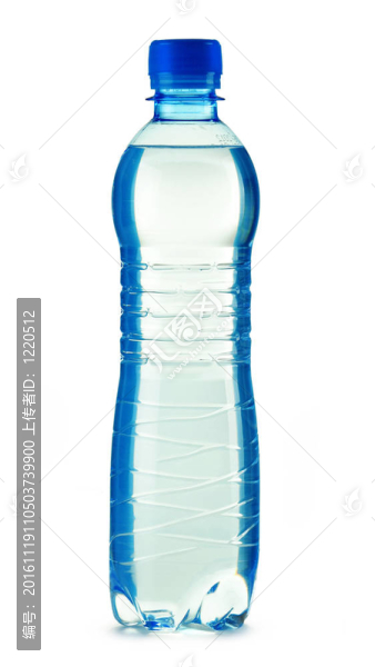 聚碳酸酯塑料瓶礦泉水隔離在白色