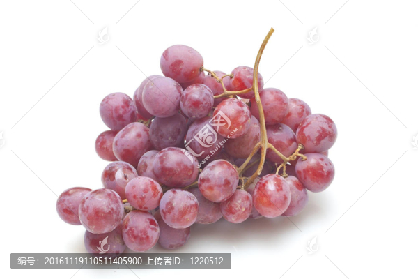 白色背景上分離的紅葡萄