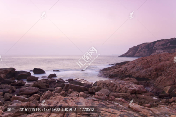 長時間暴露在海邊的日出