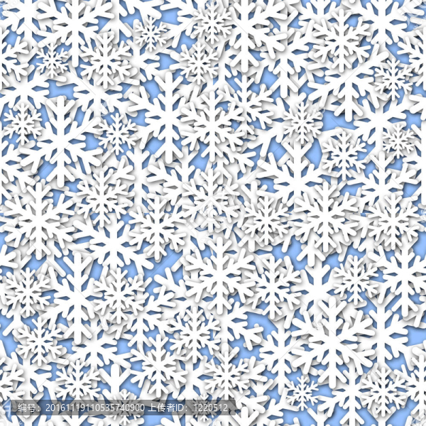 白雪花無縫平鋪藍色背景