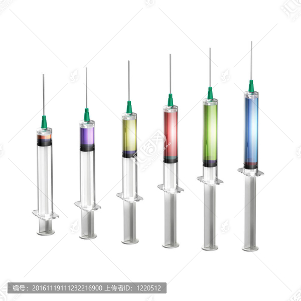 設(shè)置六注射器充滿不同的液體