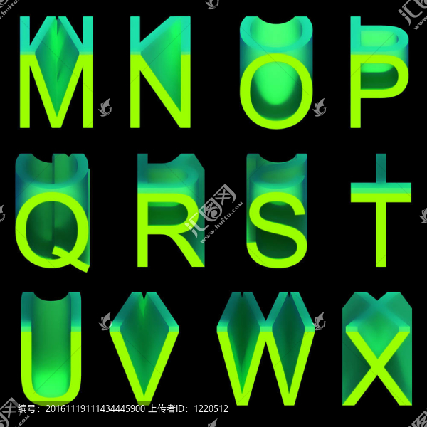 字母：軟蠟綠色字母