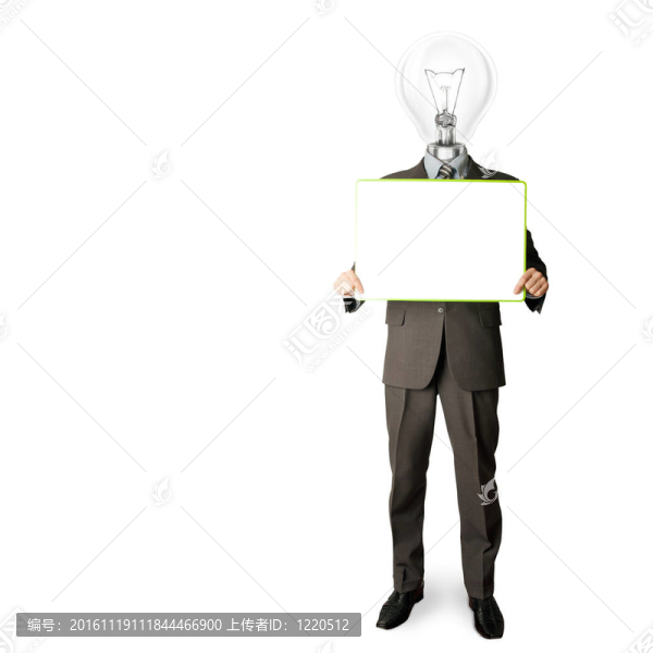 帶燈頭卡的快樂商人