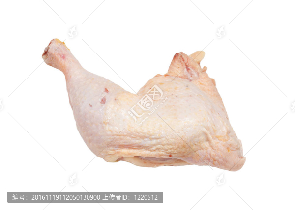 雞腿；它是孤立的白色
