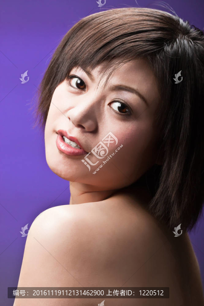 亞洲紫色女孩