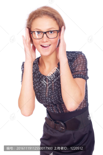 驚訝的年輕商業(yè)女人的肖像