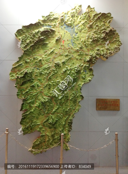 江西省地形圖模型