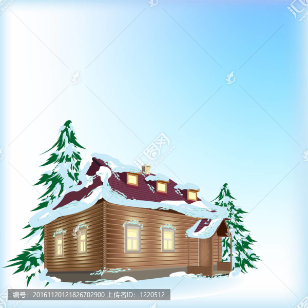 雪中的鄉(xiāng)村小屋