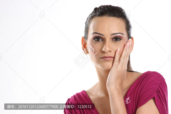 一個美麗的女人的特寫