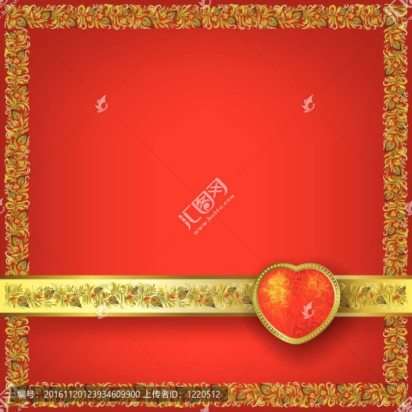 情人節(jié)與紅色的心的問候