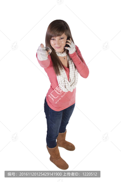 美麗的女孩給豎起大拇指