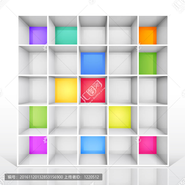 空的五顏六色的書架